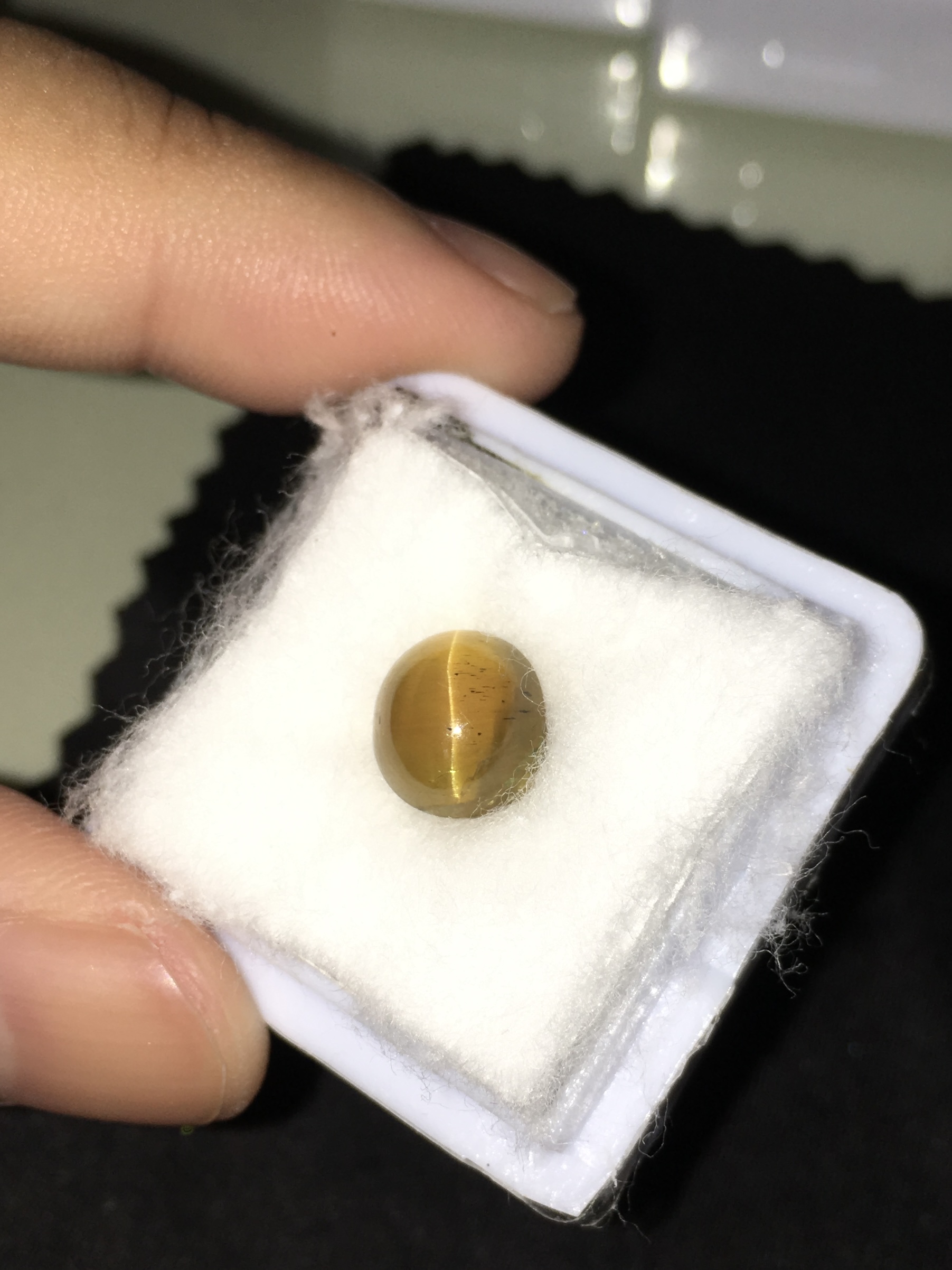 APATITE CAT’S EYE พลอยตาแมวแท้ 3.2 กะรัต เนื้อดี ตาคม พลอยดิบ สวยคัดให้แล้วจ้า