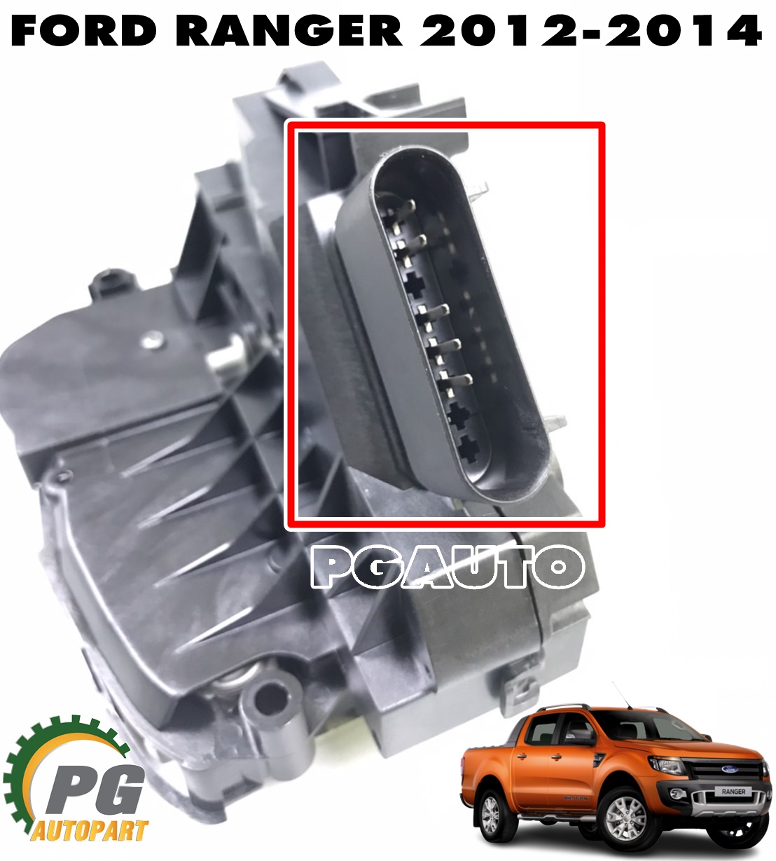 กลอนประตูหน้า RH (ไม่มีรีโมท) FORD RANGER T6 ปี 2012-2014 (1ชิ้น) แท้ / รูปจริง