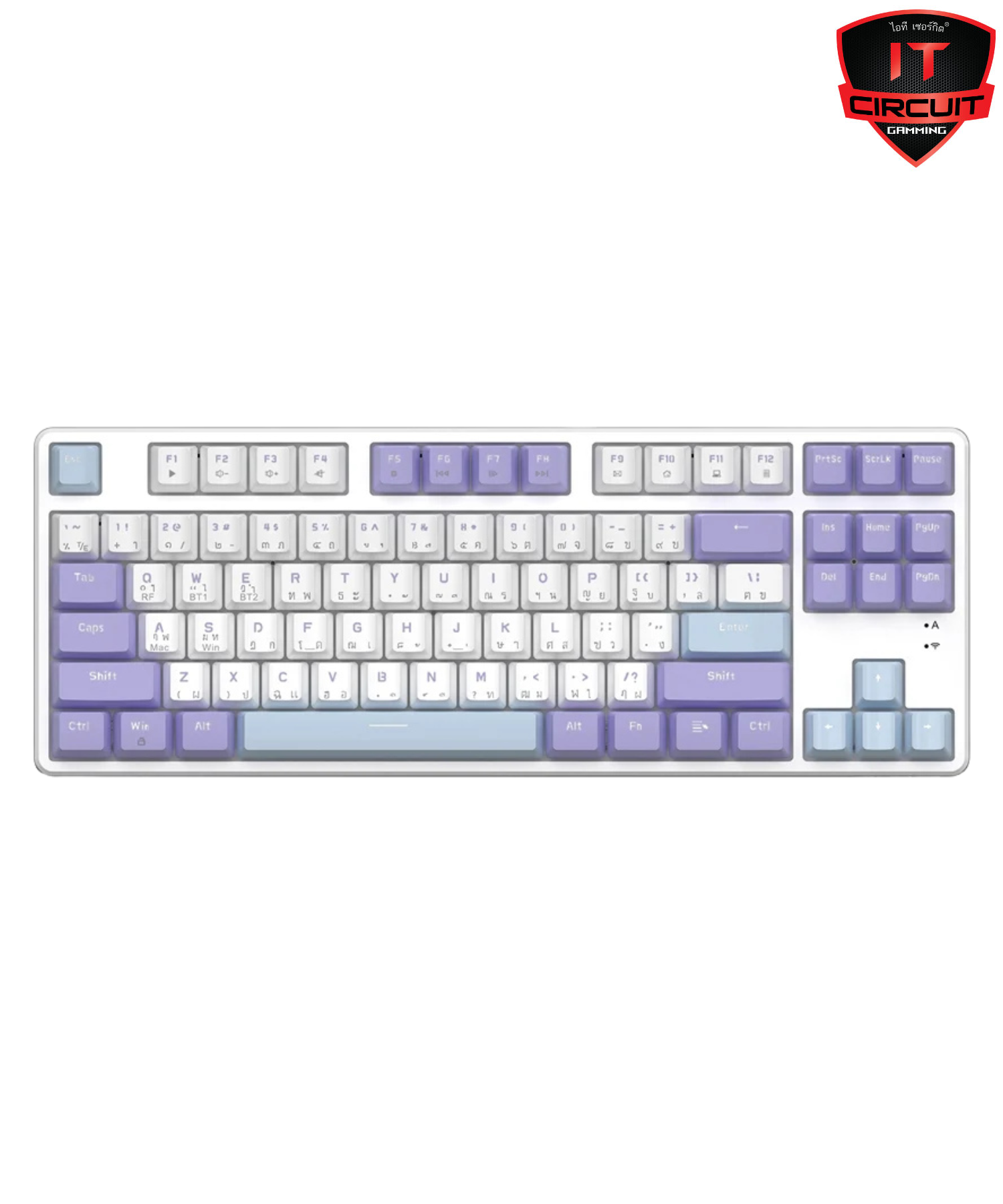 WIRELESS/BLUETOOTH KEYBOARD (คีย์บอร์ดไร้สาย) AJAZZ AK872 MOUNTAIN MIST - RED SWITCH
