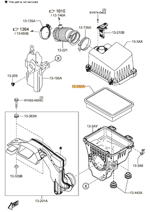 ไส้กรองอากาศ มาสด้า CX3 2.0 สกายแอคทีฟ เบนซิน , CX-3 SKYACTIV 2.0 (1ชิ้น) / AIR FILTER / ราคาประหยัด