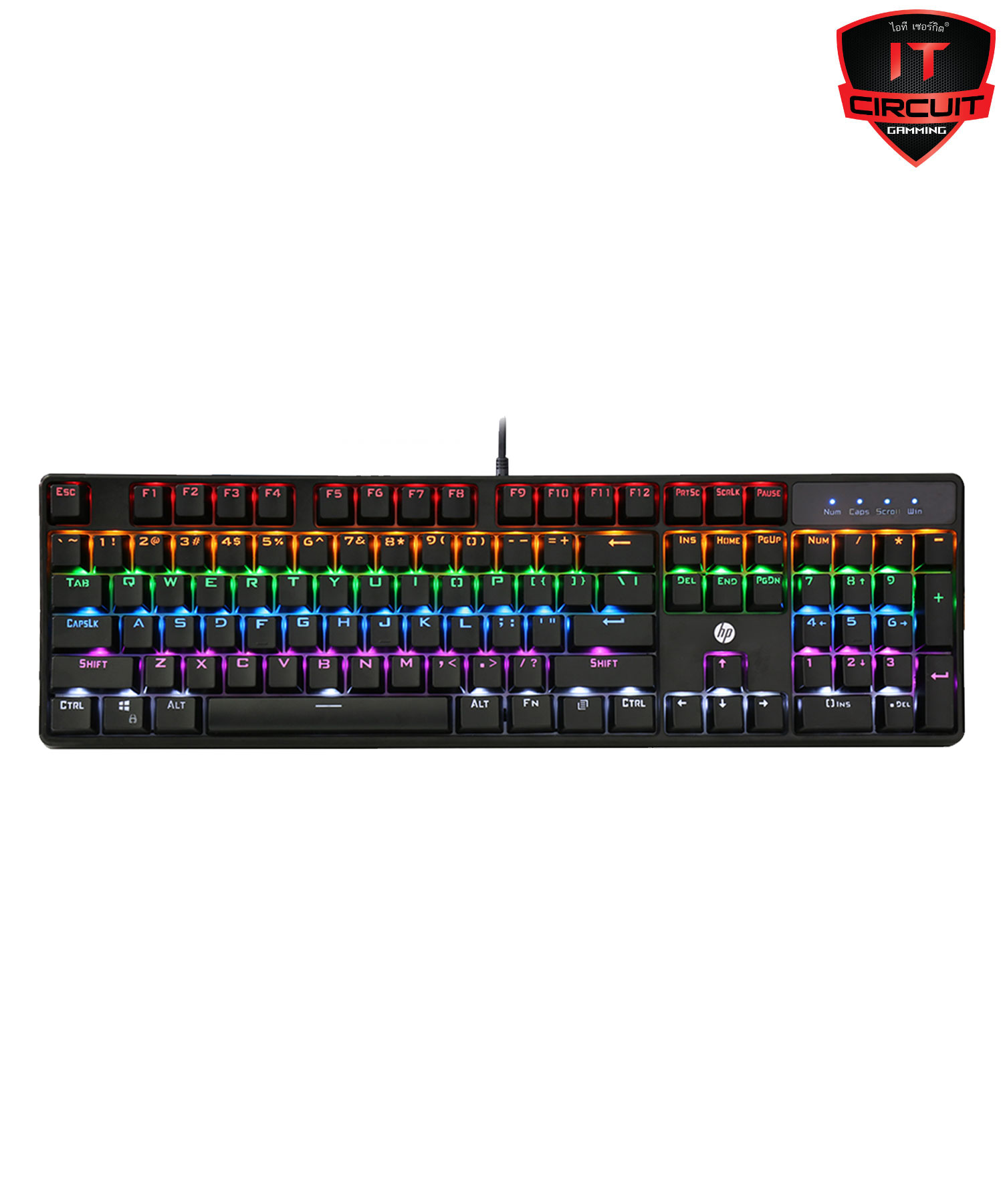 KEYBOARD (คีย์บอร์ด) HP GK320 (BLACK) (BLACK SWITCH - RGB LED - EN/TH)