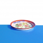 ถาดเคลือบลายดอก-ตรากระต่าย ขนาด 22 ซ.ม