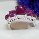 PP5405 แหวนทับทิมพม่าสีหวาน พลอยแท้ สวยทุกเม็ด