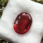 (พลอยโคลนนิ่ง สวยเหมือนยันเงา)ทับทิมสังเคราะห์ 27 กะรัต เม็ดโตเนื้อใส ไฟดี สีสวยจัด เหมือนพลอยแท้ม๊ากก