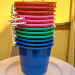 ถังน้ำหูหิ้ว-พลาสติก กลม ขนาด 0.5 แกลลอน /โหล (12 ใบ)