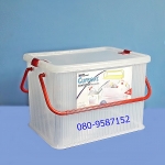 กล่องล็อคหูหิ้ว สีขาวใส พร้อมฝา 30 Ltr No.3040