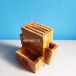 ที่เสียบมีด ไม้สักทอง ขนาดเล็ก