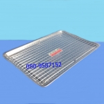 ถาดเหลี่ยมสแตนเลสพร้อมตะแกรง ขนาด 48 x 33 x 2 ซ.ม