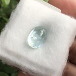 AQUAMARINE อความารีนแท้ 5.7 กะรัต ทรงไข่ เนื้อใสติ๊ง สีฟ้าอ่อนใส หวานม๊าก เม็ดนี้ติดรุ้งด้วยนะคะ