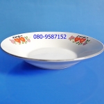 จานกระเบื้องลายดอก-ทรงลึก ขนาด 8 นิ้ว