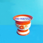 กระโถนปากแตร ลายดอกไม้ ตรากระต่าย ขนาด 22 ซ.ม