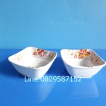 ชามเหลี่ยม-เมลามีน หนา พิมพ์ลาย ขนาด 6 นิ้ว