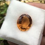 (พลอยโคลนนิ่ง สวยเหมือนยันเงา) ซิทริน 7.5 กะรัต เม็ดโตเนื้อใส ไฟดี สีสวยจัด เหมือนพลอยแท้ม๊ากก