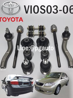 ชุดช่วงล่างหน้า โตโยต้าวีออส TOYOTA VIOS ปี 2003-2006 NCP42 (1 ชุด = 12 ชิ้น) / รูปจริง