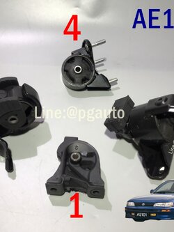 เซตสุดคุ้ม!!! ยางแท่นเครื่อง-แท่นเกียร์ โตโยต้า TOYOTA AE101 ปี เกียร์ออโต้(AT) (1ชุด=4ตัว) แท้ศูนย์ / ENGINE MOUNT