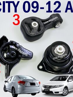 เซตประหยัด!!! ยางแท่นเครื่อง-แท่นเกียร์ ฮอนด้าซิตี้ HONDA CITY ปี 2009-2012 เกียร์ออโต้ (AT) (1ชุด = 3 ตัว) / ENGINE MOUNT