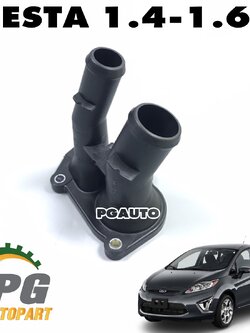 เสื้อวาวล์น้ำ+โอริง FORD FIESTA เครื่อง 1.4 / 1.5 / 1.6 L (1ตัว) แท้ / รูปจริง