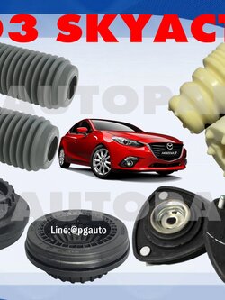 ชุดเปลี่ยนกระแทกพร้อมกันฝุ่นโช๊คอัพหน้า มาสด้า 3 สกายแอคทีฟ MAZDA3 SKYACTIV BM 2.0 ปี 2013-2016 (1ชุด=8ชิ้น ) / แท้ศูนย์