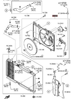 มอเตอร์พัดลมหม้อน้ำ+โครงพัดลม MAZDA 2 SKYACTIV 1.5 L ดีเซล (1ชิ้น) แท้ / รูปจริง