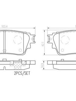 ผ้าเบรคหลัง NISSAN TERRA 2018-2022 (1ชุด = 4 ชิ้น) / รูปจริง