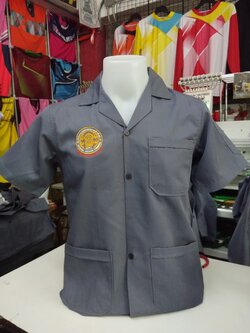 เสื้อช็อปเเขนสั้นเทาเข้ม