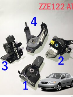 เซตสุดคุ้ม!!! ยางแท่นเครื่อง-แท่นเกียร์ โตโยต้าอัลติส TOYOTA ALTIS (หน้าหมู) ปี 2004-2007 เครื่อง1.8 เกียร์ออโต้(AT) (1ชุด=4ตัว) อะไหล่อัลติสราคาถูก,อะไหล่ ALTIS แท้ยกเซต