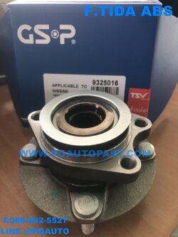 ดุมล้อหน้า(ลูกปืนล้อหน้า) นิสสันทีด้า NISSAN TIIDA (ABS) (1ตัว) ยี่ห้อ GSP (รับประกัน 1 ปี)
