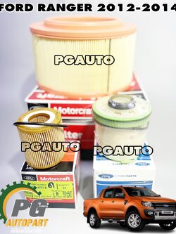 ชุดกรองเครื่อง/โซล่า/อากาศ FORD RANGER T6 ปี 2012-2014 (1 ชุด = 3 ชิ้น) แท้ / รูปจริง