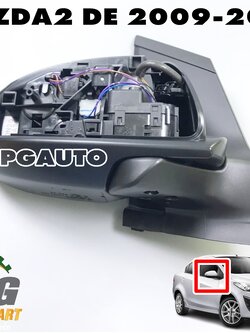 เสื้อกระจกมองข้าง RH (รุ่นมีไฟเลี้ยว ) MAZDA 2 DE ปี 2009-2013 (1 ชิ้น) แท้ / รูปจริง