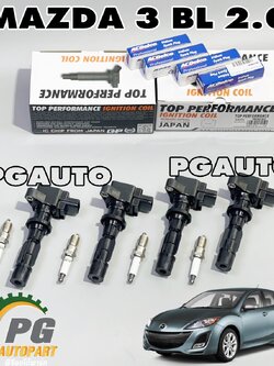 ชุดคอยล์จุดระเบิด+หัวเทียน MAZDA3 BL ปี 2011-2013 เครื่อง 2.0 L (1 ชุด = 8 ชิ้น) / รูปจริง