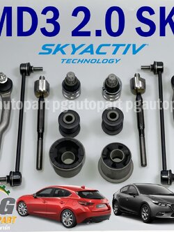 เซตช่วงล่าง-หน้า มาสด้า 3 สกายแอคทีฟ MAZDA 3 SKYACTIV ปี 2014-2018 เครื่อง 2.0 L (BM) 1 ชุด = 12 ชิ้น / รูปจริง