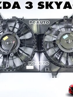 ชุดโครงใบพัดลมหม้อน้ำ+มอเตอร์พัดลม MAZDA 3 SKYACTIV ปี 2014-2018 (1 ชิ้น) แท้ / รูปจริง