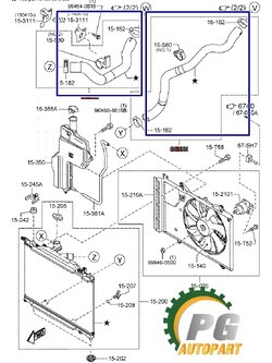 ชุดท่อยางระบบน้ำ MAZDA2 SKYACTIV 2014-2018 1.3 เบนซิน (1 ชุด = 2 ชิ้น) แท้ / รูปจริง