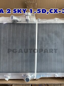 หม้อน้ำแบบอลูมิเนียมทั้งใบ มาสด้า 2 สกายแอคทีฟ 1.5 ดีเซล MAZDA 2 SKYACTIV ปี 2014-2018 เครื่อง 1.5 L ดีเซล (1ชิ้น) / รูปจริง