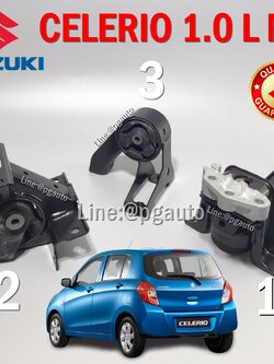 เซตสุดคุ้ม!!! ยางรองแท่นเครื่อง เกียร์ SUZUKI CELERIO 1.0 L เกียร์ธรรมดา MT (1ชุด = 3 ตัว) / รูปจริง