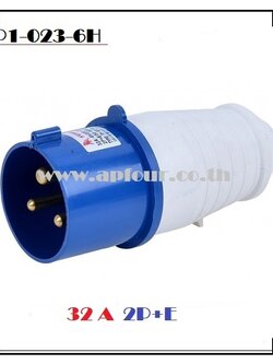 ปลั๊กไฟ เพาเวอร์ 32A 2สาย 3ขา แบบตัวผู้ รุ่น P1-023-6h