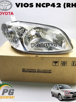 เสื้อไฟหน้า RH TOYOTA VIOS NCP42 ปี 2003-2006 (1ชิ้น) แท้ / รูปจริง