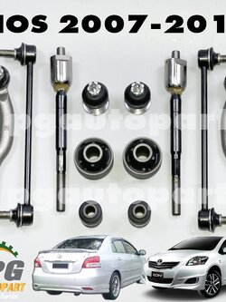 ชุดช่วงล่างหน้า โตโยต้าวีออส TOYOTA VIOS ปี 2007-2012 NCP91-93 AT (1 ชุด = 12 ชิ้น) / รูปจริง