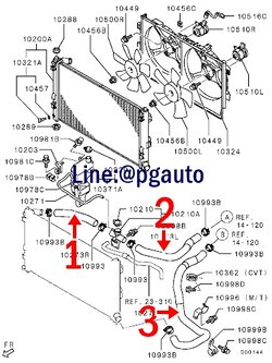 ชุดท่อยางหม้อน้ำ MITSUBISHI LANCER EX CY 3-4 (1ชุด = 3ชิ้น) / แท้ศูนย์