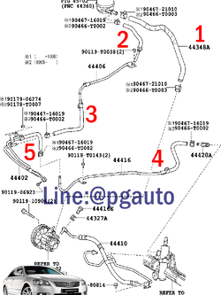 เซตสุดคุ้ม!!! ท่อยางเพาเวอร์ CAMRY07-12 ACV40-41 (1 ชุด= 5 เส้น)
