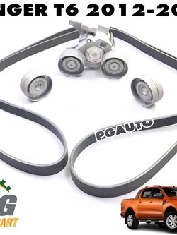 ชุดลอกสายพานหน้าเครื่อง(พร้อมสายพาน) FORD RANGER(T6) ปี 2012-2014 (1ชุด = 4ชิ้น) แท้ / รูปจริง
