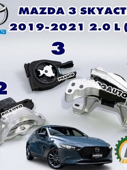 เซตสุดคุ้ม!!! ยางแท่นเครื่อง-แท่นเกียร์ มาสด้า 3 สกายแอคทีฟ ปี 2019-2021 MAZDA 3 SKYACTIV ปี 2019-2021 เครื่อง 2.0 L (BP) AT (1ชุด = 3 ชิ้น) แท้ / ENGINE MOUNT