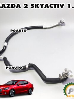 แป๊ปแอร์จากคอมเข้าตู้ MAZDA2 SKYACTIV ปี 2014-2018 1.3 เบนซิน (1เส้น) แท้ / รูปจริง