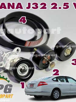 ชุดลูกลอกตั้งสายพานหน้าเครื่อง+แอร์ นิสสันเทียน่า NISSAN TEANA ปี 2009-2012 J32 2.5 L VQ25 (V6) AT / ENSIONER ASSY AUTO GATES OEM แท้ (1 ชุด = 4 ชิ้น)