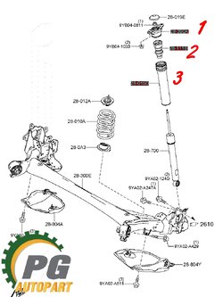 ชุดเบ้าโช๊คอัพหลัง MAZDA CX-30 ปี 2019-2022 แท้ (1 ชุด = 6 ชิ้น)/ รูปจริง