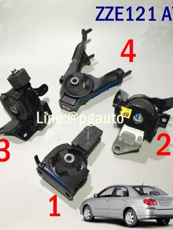 เซตสุดคุ้ม!!! ยางแท่นเครื่อง-แท่นเกียร์ โตโยต้าอัลติส TOYOTA ALTIS (หน้าหมู) ปี 2004-2007 เครื่อง1.6 เกียร์ออโต้ (AT) (1ชุด=4ตัว) อะไหล่อัลติสราคาถูก,อะไหล่ ALTIS แท้ยกเซต