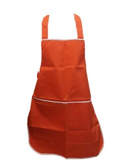 ผ้ากันเปื้อนสายไขว้สีส้ม