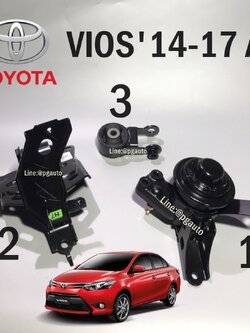 เซตประหยัด!!! ยางแท่นเครื่อง-แท่นเกียร์ โตโยต้าวีออส TOYOTA VIOS (NCP150) 1NZFE ปี 2013 -2015 เกียร์ออโต้ (AT) (1ชุด = 3 ตัว) อะไหล่วีออสราคาถูก,อะไหล่VIOS / ENGINE MOUNT
