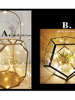 Sale! ตะเกียง สไตล์แอนทีค Brass Lamp ,terrarium Multi-fuction กรอบทองเหลือง เทอร์ราเรียมแต่งต้นไม้ปลอม DIYแต่งบ้านเท่ๆ มีให้เลือก 3รูปทรง