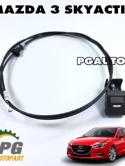 มือดึงเปิด+สายดึงฝากระโปรงหน้า MAZDA 3 SKYACTIV ปี 2014-2018(1ชิ้น) เเท้ / รูปจริง